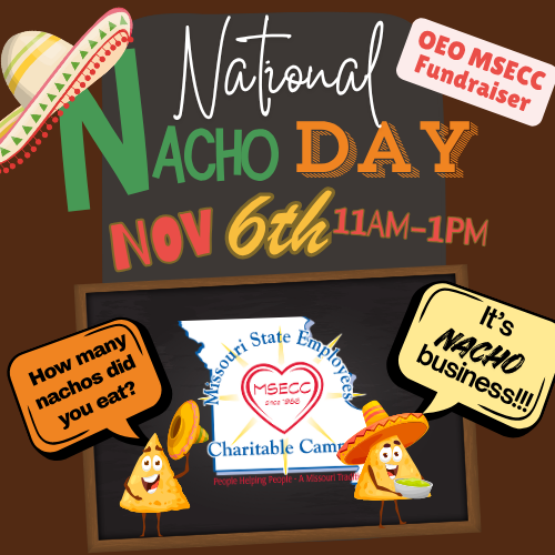 OEO MSECC Fundraiser: Nacho Day on November 6, 2025 from 11 AM to 1 PM
